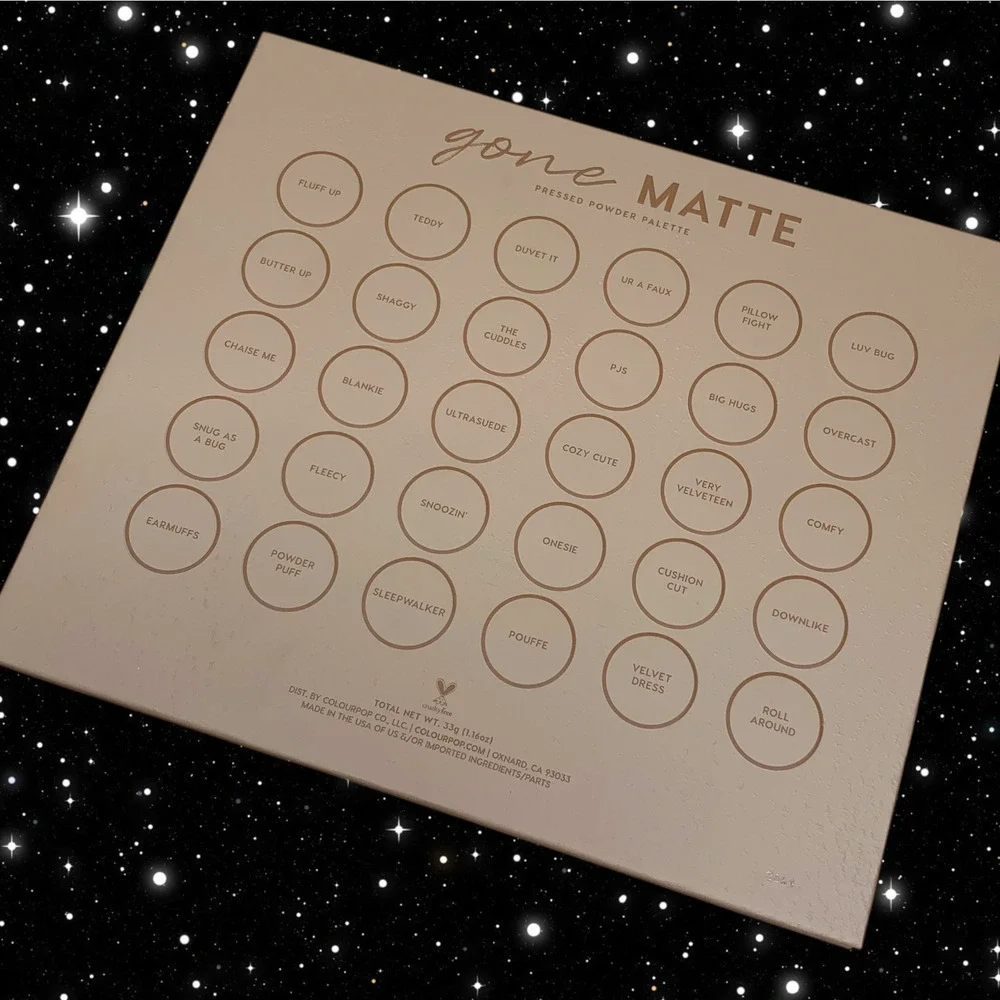 NEW ColourPop Gone Matte 30 Pan All Matte Eyeshadow Palette Boxed